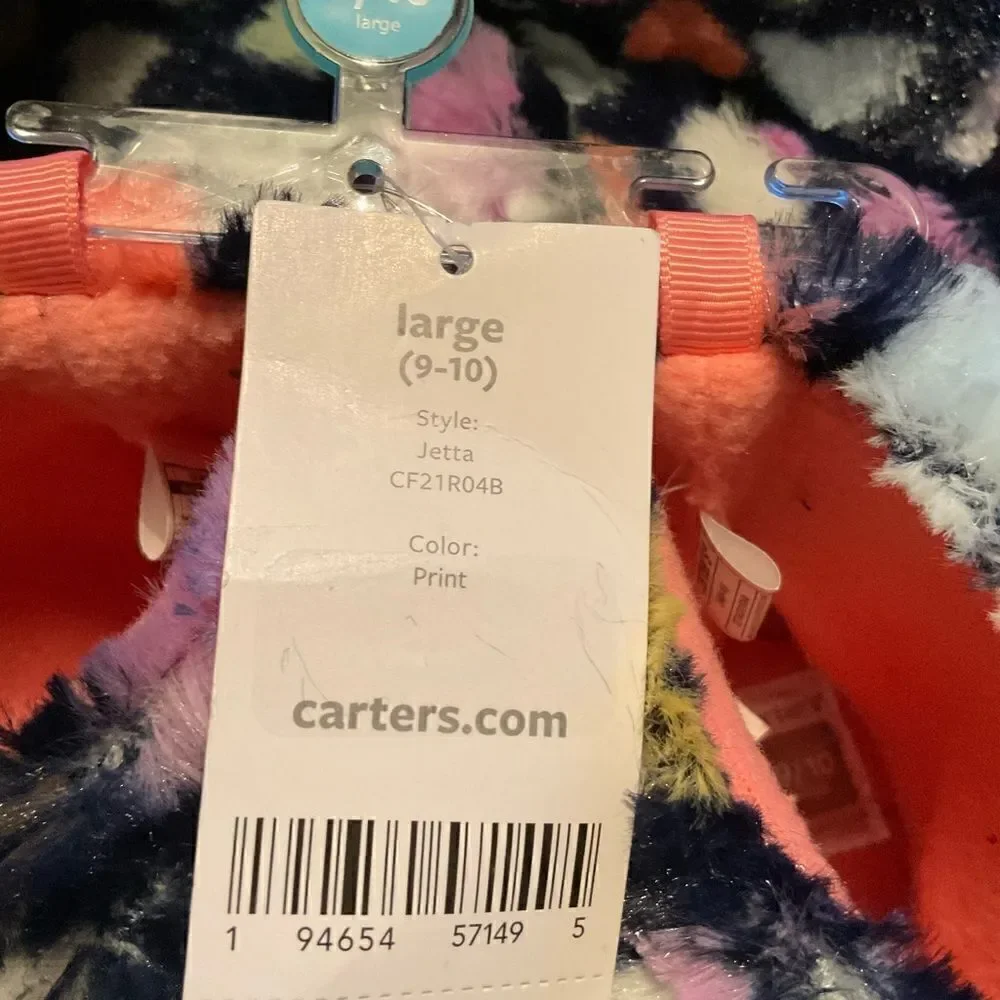 Carter’s Girls Jette Faux Fur Slippers with Heart Pattern